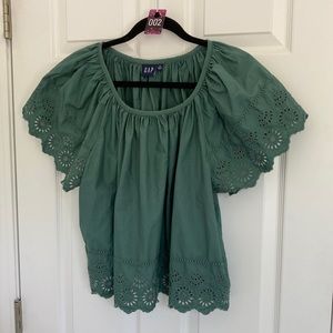 2. NWOT GAP Green Flowing Smock Top NWOT
